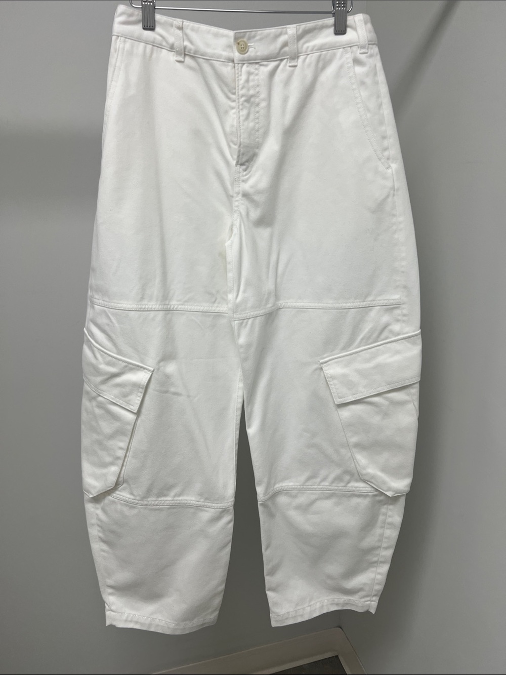 Frame White Barrel-leg Cargo Pants